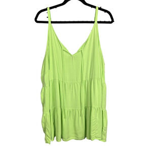 Torrid Bright Green Tiered Adjustable Tank Top Size 3